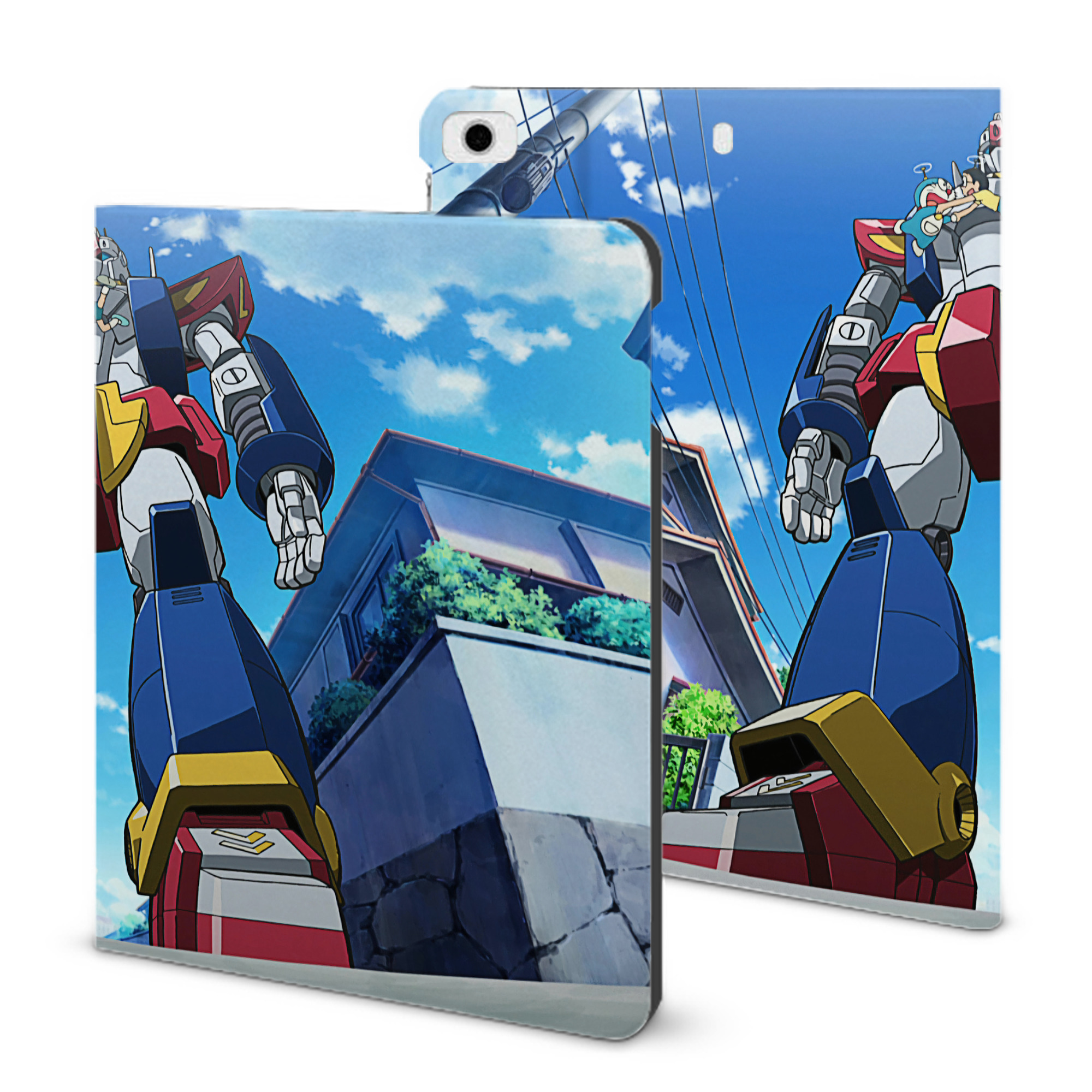 （画像用） ドラえもん Doraemon IPad ケース ブック型 PUレザー TPU 耐衝撃 軽量 薄型 ペン収納なし 全面保護 IPad 各モデル対応
